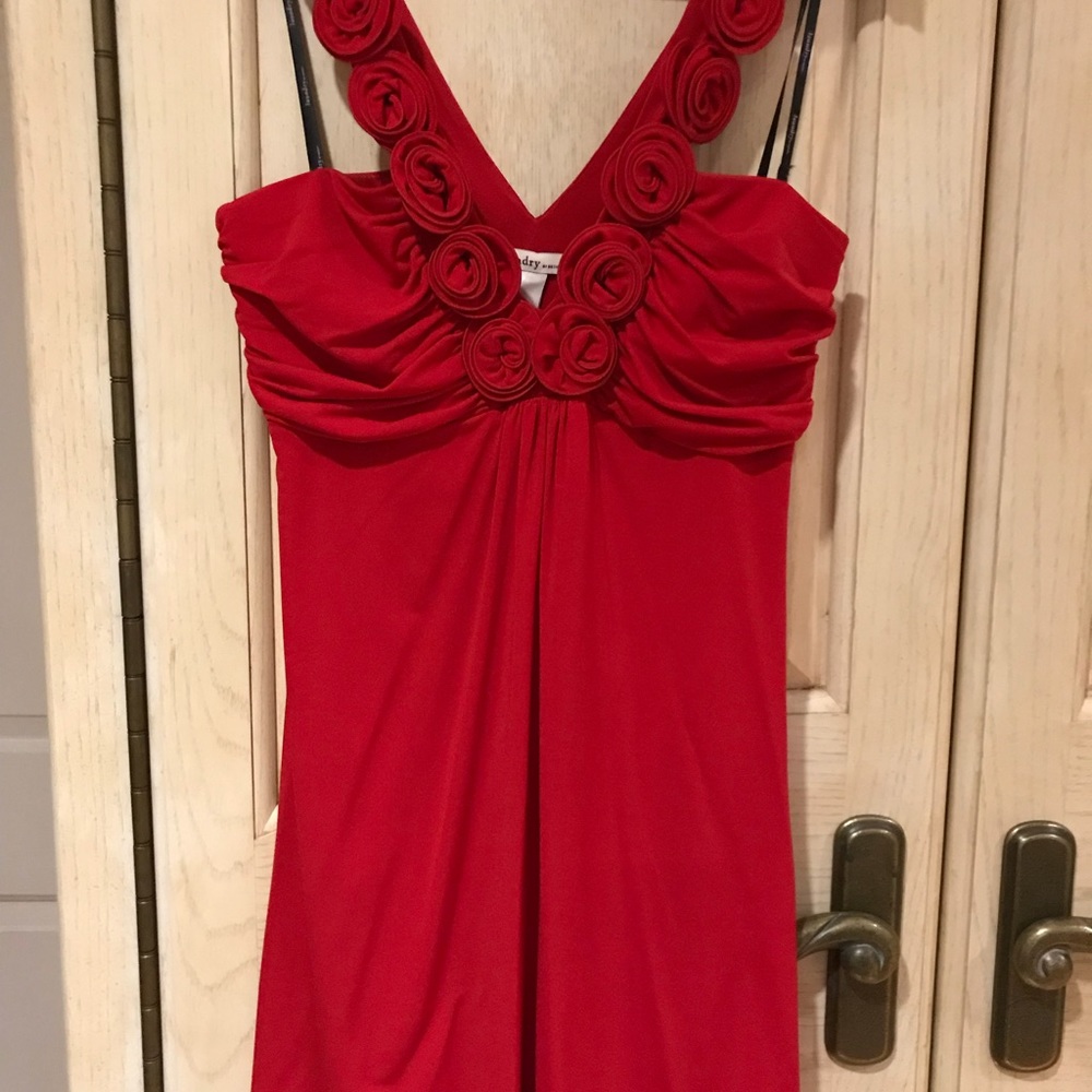 Stunning Sleeveless Red Flower Bud Dress